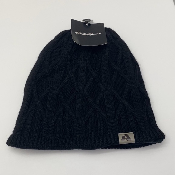 Eddie Bauer First Ascent Black Wool Beanie - Picture 1 of 5